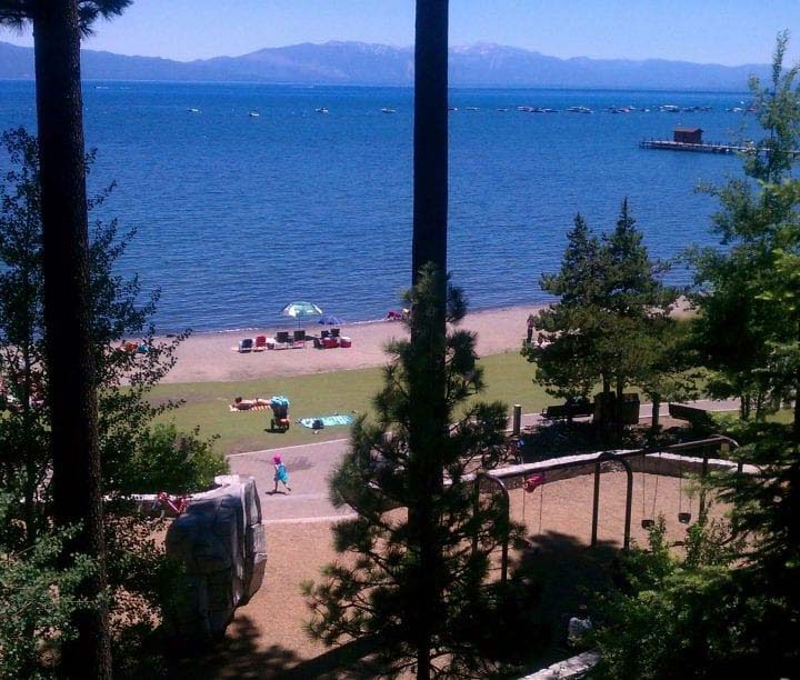 Commons beach in Tahoe City at Lake Tahoe