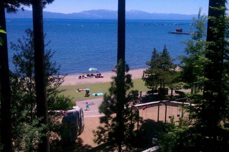 Commons beach in Tahoe City at Lake Tahoe