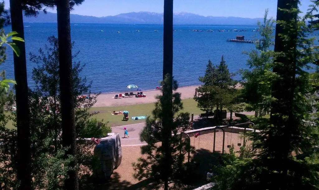 Commons beach in Tahoe City at Lake Tahoe