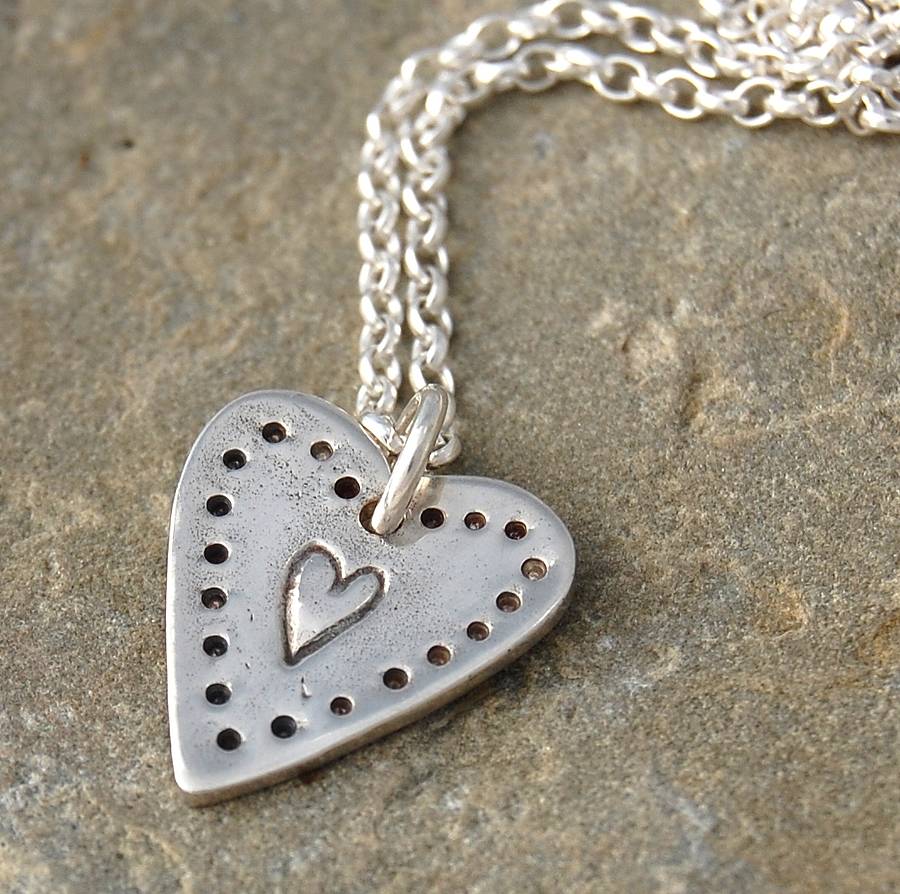 Silver Heart Pendant for Arts/Crafts