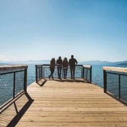 People at the end of Kings Beach dock