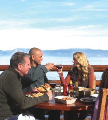 Family dining around Lake Tahoe