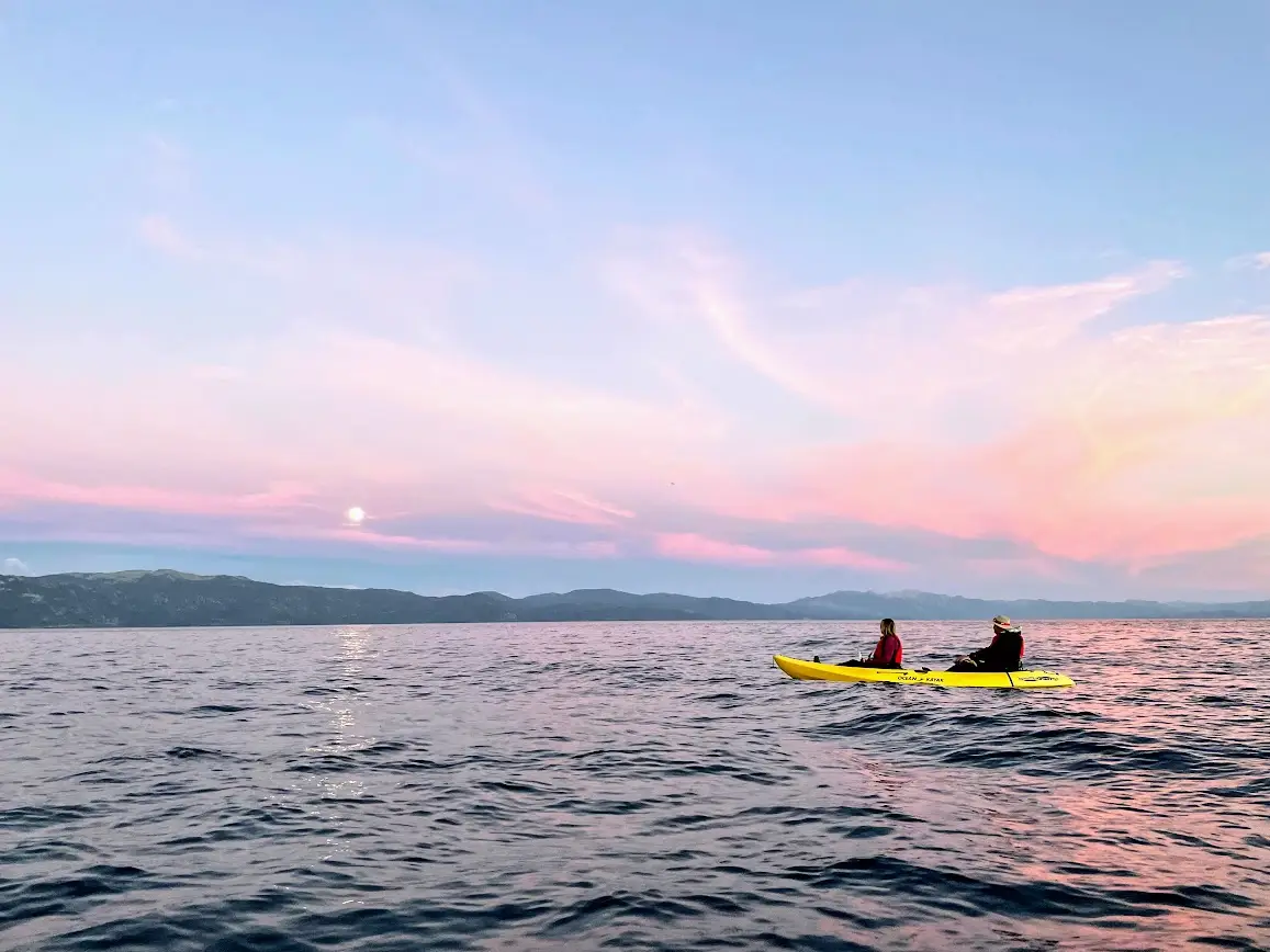 Lake Tahoe full moon kayak tour