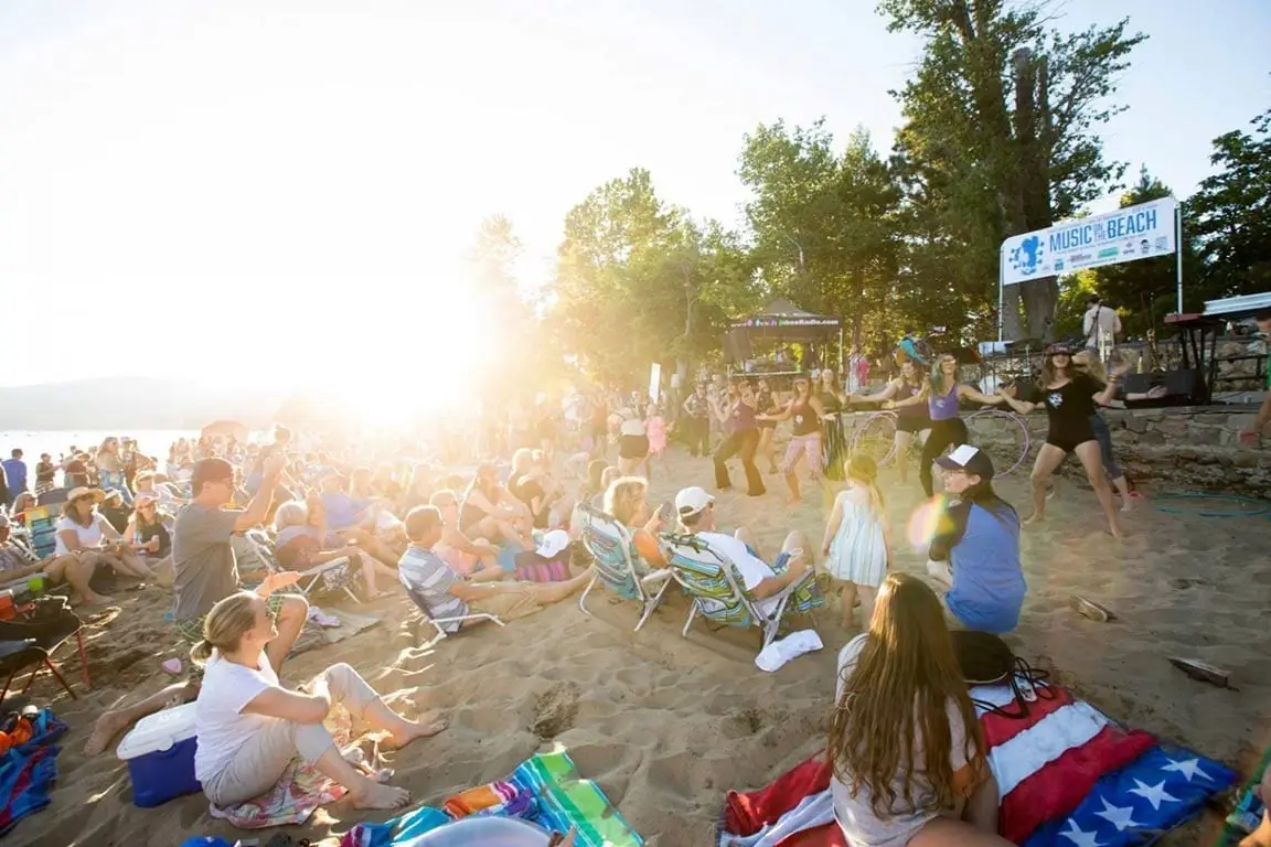 Music on the Beach Kings Beach summer crowd