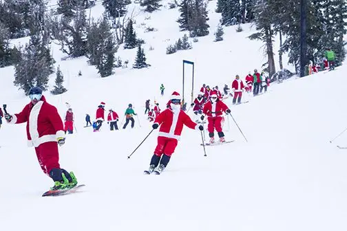 Santa Ski Day in Lake Tahoe at Mt Rose Ski Resort